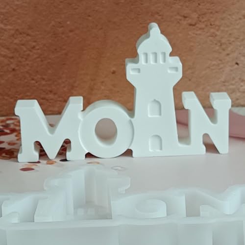 Silikonformen Gießformen Leuchtturm Maritime, Moin Silikonform Buchstabe Maritime Silikonform Leuchtturm Gipsform zum Gießen Leuchtturm Gießformen Silikon Kerzenform für Kerzen Gips (A) von Nexoria