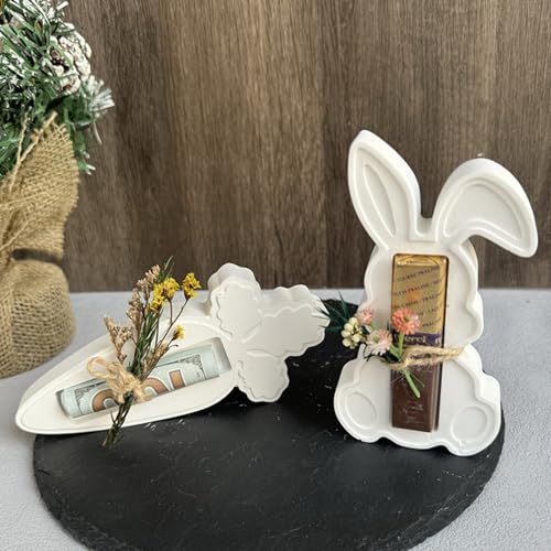 Silikonformen Gießformen Ostern, 4 Stück Osternhase Silikonform Ostern Geldgeschenk Silikonform Hase Gipsformen zum Gießen Ostern Pralinenschachtel Gießformen Silikon Ostern für Geldgeschenke (H) von Nexoria