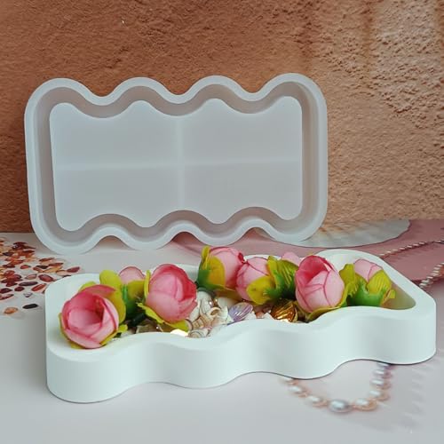 Silikonformen Gießformen Tablett, 3D Wichtel Silikonform Tablett Silikonform Untersetzer Quadrat Silikon form Teller Wichtel Gips zum Gießen Gießformen Silikon Weihnachten für DIY Handwerk (A) von Nexoria