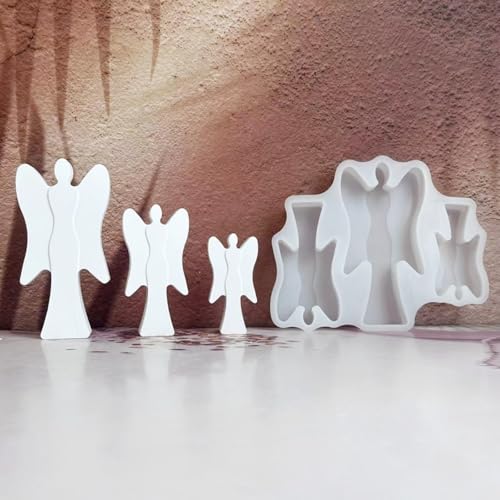 Silikonformen Gießformen Weihnachten, 3 Stück Silikonform Engel Silikonform Weihnachten Engel Gipsform zum Gießen Gießformen Silikon Weihnachten Gießform Elch für Gips Kerzen (A) von Nexoria