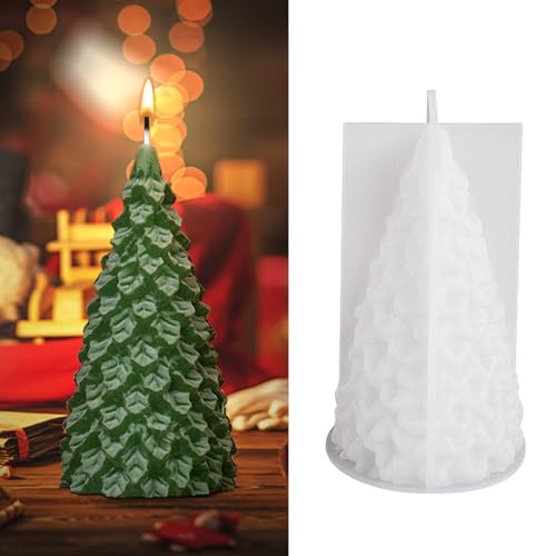 Silikonformen Gießformen Weihnachten, 3D Silikonform Weihnachtsbaum Silikonform Kerzen Weihnachten Giessformen Silikon Weihnachtsbaum Kerzen Formen Silikon Silikonform Tannenbaum für Kerzen (A) von Nexoria