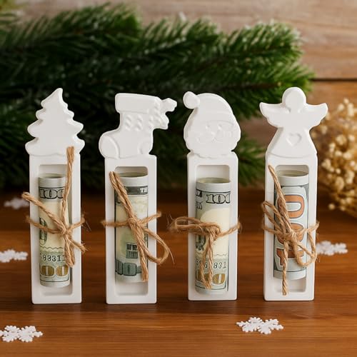 Silikonformen Gießformen Weihnachten, 4 Stück Silikonformen Geldgeschenk Gießformen Silikon Silikonform Baum Engel Gipsformen zum Gießen Gießform Weihnachten für Geldgeschenk (A) von Nexoria
