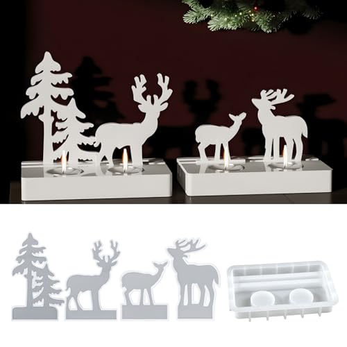 Silikonformen Gießformen Weihnachten, 5 Stück Silikonform Tannenbaum Elch Silikonform Weihnachten mit Sockel Silikonformen Kerzenhalter Gieß form Elch Baum Gips zum Gießen Gießformen Kerzenhalter (A) Silikonformen Gießformen Weihnachten, 5 Stück Silikonform Tannenbaum Elch Silikonform Weihnachten mit Sockel Silikonformen Kerzenhalter Gieß form Elch Baum Gips zum Gießen Gießformen Kerzenhalter (A) von Nexoria