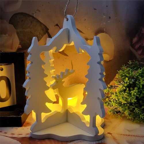 Silikonformen Gießformen Weihnachten, Silikonform Kerzenhalter Silikonform Weihnachten Tannenbaum Gießformen Silikon Elch Gips Zum Gießen Gießform Kerzenhalter mit Elch Baum für Teelichthalter (A) von Nexoria