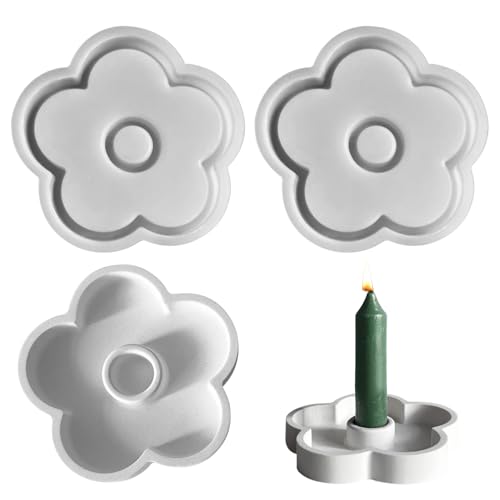Silikonformen Gießformen Weihnachten, Silikonform Weihnachten Blumen Silikonform Kerzenhalter Blumen Gips zum Gießen Giessformen Silikon Silikon Gießform Kerzenhalter für Handwerk (2pcs) von Nexoria