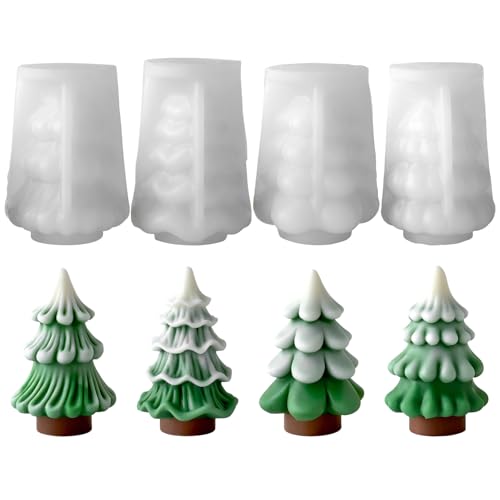 Silikonformen Gießformen Weihnachten, Silikonform Weihnachten Weihnachtsbaum Kerzenform zum gießen Gießform Tannenbaum Kerzenform Weihnachten Gießformen Silikon Tannenbaum für DIY Kerzen (C) von Nexoria