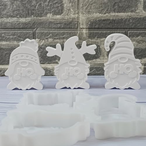 Silikonformen Gießformen Wichtel, 3 Stück Silikonform Wichtel Gießformen Silikon Weihnachten Gießform Wichtel Gipsform zum Gießen Giessform Silikon Gießform für Gips Kerzen (B) von Nexoria