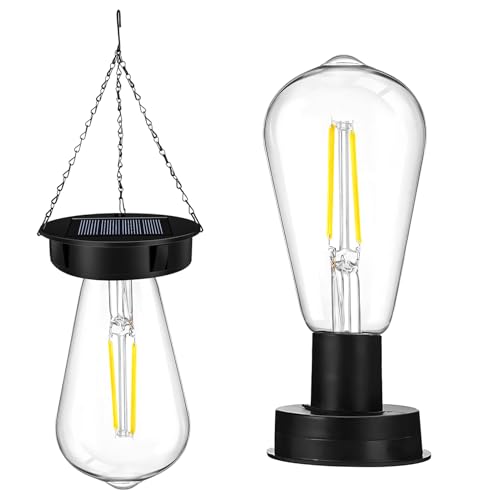 Solar Glühbirnen für Draußen, 2 Stück Garten Solarleuchten Ersatzteile Solarleuchten für Außen Hängend Solarleuchten Ersatz Top mit Heller LED-Glühbirne für Solarlampen Solarlaterne Gartenleuchten (D) von Nexoria