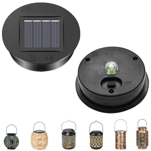 Solarleuchten Ersatzteile 7cm/8cm, 2 Stück Solarleuchten Ersatz Top mit Warmweiß Licht Wasserdicht Solarleuchten Solarpanel Ersatzteil für Solarlaterne Ersatz Solarmodul für Gartenleuchte (8cm) von Nexoria