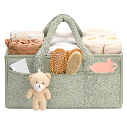 Wickeltasche Organizer, Tragbarer Wickelorganizer Plüsch Wickelkorb mit Bär Wickeltisch Organizer mit Wechselbaren Fächer Multifunktional Tragbar Wickel Organizer Wickelkorb für Babysachen (Grün) Wickeltasche Organizer, Tragbarer Wickelorganizer Plüsch Wickelkorb mit Bär Wickeltisch Organizer mit Wechselbaren Fächer Multifunktional Tragbar Wickel Organizer Wickelkorb für Babysachen (Grün) von Nexoria