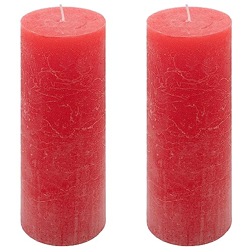 Rustik-Kerze Höhe 20 cm Ø 7,5 cm lange Brenndauer Rund-Kerze Säulenkerzen Kerzen-Deko Tafelkerzen Weihnachts-Kerzen Hochzeits-Deko (rot, 2) Rustik-Kerze Höhe 20 cm Ø 7,5 cm lange Brenndauer Rund-Kerze Säulenkerzen Kerzen-Deko Tafelkerzen Weihnachts-Kerzen Hochzeits-Deko (rot, 2) von Nexos Trading