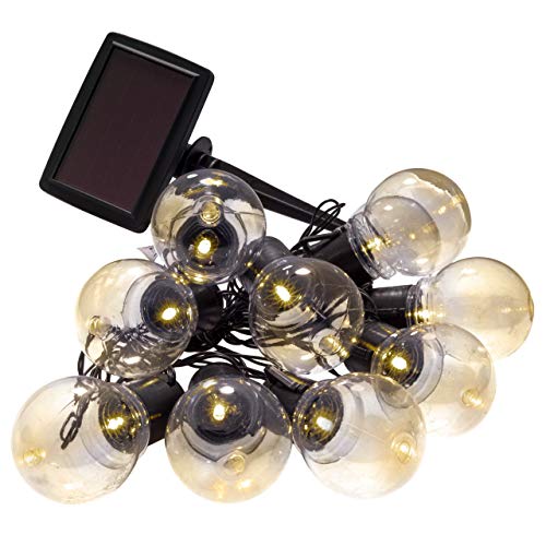 Lichterkette Solar 10 LED warm weiß Birnen Beleuchtung 3,7 Meter schwarzes Kabel Blinkfunktion Gartenbeleuchtung Solarlichterkette Außenlichterkette Lichterkette Solar 10 LED warm weiß Birnen Beleuchtung 3,7 Meter schwarzes Kabel Blinkfunktion Gartenbeleuchtung Solarlichterkette Außenlichterkette von Nexos Trading