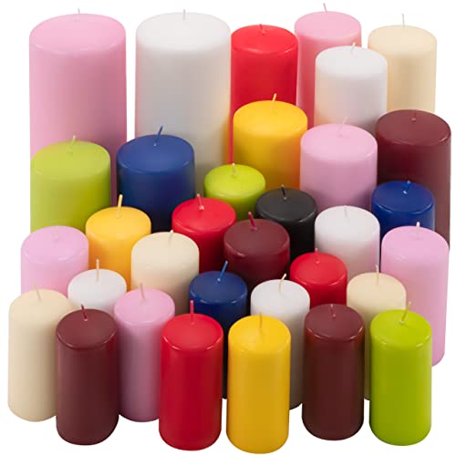 NEXOS Stumpenkerzen 12 kg Set bis 32 Stück getaucht Farbmix gemischt mehrfarbig verschiedene Größen Stumpen Kerzen duftfrei Kerzen-Posten Weihnachten NEXOS Stumpenkerzen 12 kg Set bis 32 Stück getaucht Farbmix gemischt mehrfarbig verschiedene Größen Stumpen Kerzen duftfrei Kerzen-Posten Weihnachten von Nexos Trading