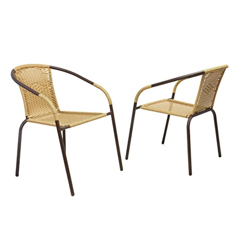 Nexos 2er Set Bistrostuhl Stapelstuhl Balkonstuhl Poly Rattan Gartenstuhl Terrasse Stuhl beige Nexos 2er Set Bistrostuhl Stapelstuhl Balkonstuhl Poly Rattan Gartenstuhl Terrasse Stuhl beige von Nexos Trading