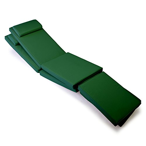 Nexos DIVERO 2er Set Sitzauflage Stuhlkissen Sitzpolster für Gartenmöbel Steamer Deckchair Holzliege Liegestuhl – bequem hochwertig robust – grün von Nexos Trading