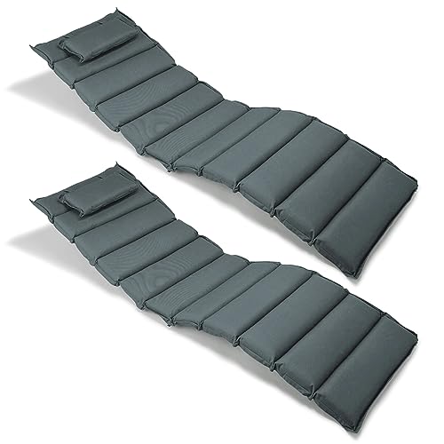 Nexos Divero Liegenauflage – 2er Set Auflage Polster für Sonnenliege Gartenliege Holzliege Saunaliege mit Kopfkissen – bequem hochwertig robust – anthrazit Nexos Divero Liegenauflage – 2er Set Auflage Polster für Sonnenliege Gartenliege Holzliege Saunaliege mit Kopfkissen – bequem hochwertig robust – anthrazit von Nexos Trading