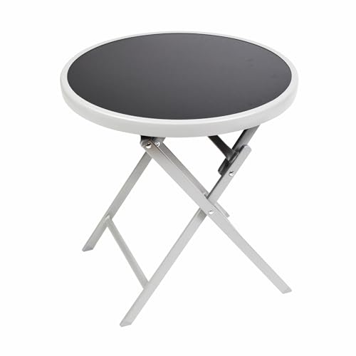 Nexos Trading Beistell-Tisch mit Glasplatte Gartentisch Terrassentisch Veranda-Tisch Balkontisch - Platte: dunkel getönt – Gestell Schwarz – Ø 45 cm Nexos Trading Beistell-Tisch mit Glasplatte Gartentisch Terrassentisch Veranda-Tisch Balkontisch - Platte: dunkel getönt – Gestell Schwarz – Ø 45 cm von Nexos Trading