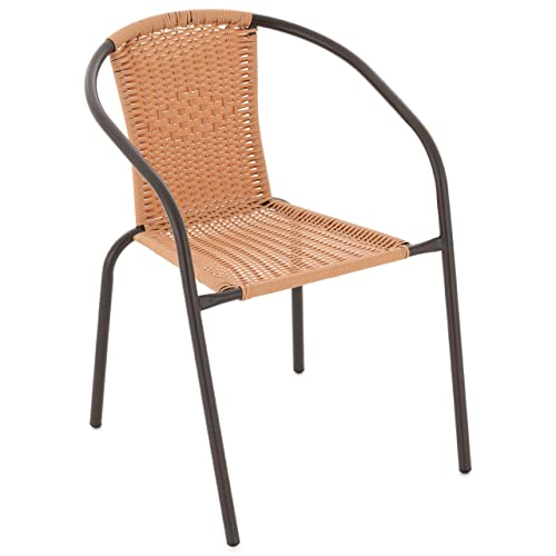 Nexos Trading Bistrostuhl Stapelstuhl Balkonstuhl Rattanstuhl Gartenstuhl Terrassenstuhl – Poly-Rattan Stahlgestell – stapelbar – Hell-Braun Nexos Trading Bistrostuhl Stapelstuhl Balkonstuhl Rattanstuhl Gartenstuhl Terrassenstuhl – Poly-Rattan Stahlgestell – stapelbar – Hell-Braun von Nexos Trading