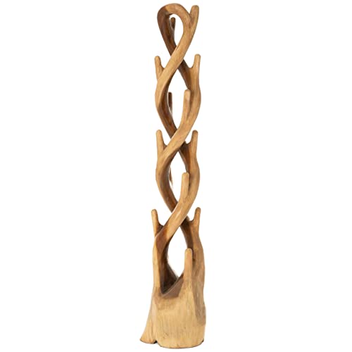 Nexos Trading Divero Garderobenständer Kleiderständer Mantelständer Garderobe – Baumstamm Suar-Holz massiv stabil – Handarbeit Unikat – ca. 190 cm von Nexos Trading