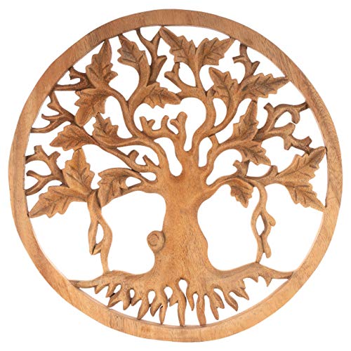 Nexos Trading Divero Wandbild handgemacht Relief Mandala Lebensbaum Wunschbaum Kalpataru aus Suar Holz Wanddeko handgeschnitzt und geschliffen Wandschmuck Ø 30cm Nexos Trading Divero Wandbild handgemacht Relief Mandala Lebensbaum Wunschbaum Kalpataru aus Suar Holz Wanddeko handgeschnitzt und geschliffen Wandschmuck Ø 30cm von Nexos Trading