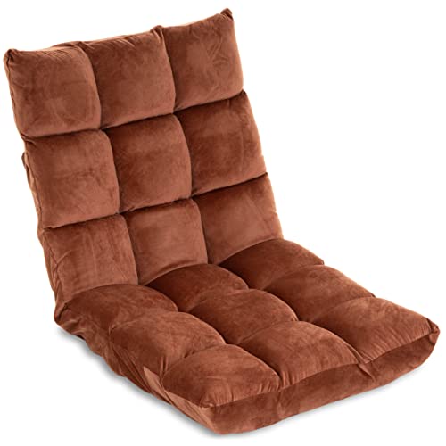 Nexos Relax-Lounger 53x52x60cm hell-blau Bodensofa verstellbar Relax-Sofa Bodenstuhl Jugendsessel Gästebett klappbar Sitzsack Klappbett Sitzkissen (Braun) von Nexos Trading
