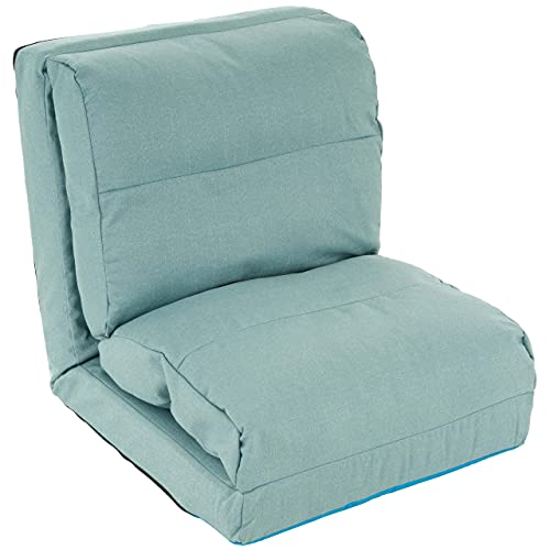 Nexos Trading Schlafsessel Hellblau 220x60x14 cm verstellbar Comfort Jugendsessel Gästebett klappbar Sitzsack Klappbett Sessel Bodensofa Lounger Einzelsofa Multifunktionsstuhl Faule Couch von Nexos Trading