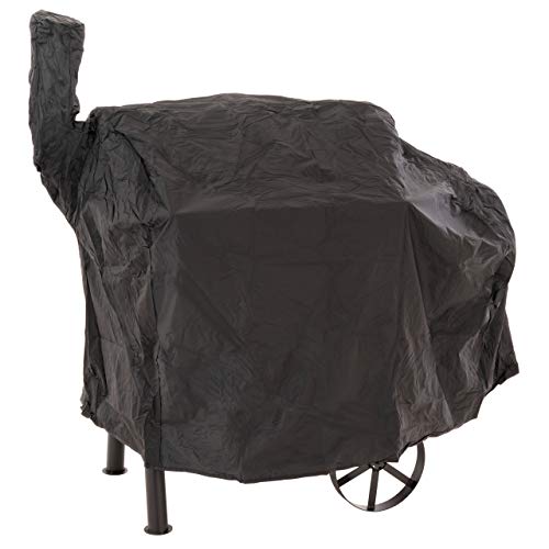 Nexos Trading Schutzhülle für Smoker Abdeckung Wetterschutz Plane Cover 120g PVC schwarz pflegeleicht Haube Grillabdeckung 130 x 60 x 100cm wasserdicht von Nexos Trading