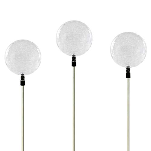 Nexos Trading Solarlampe Kugel Gartenbeleuchtung LED Farbwechsel 80 cm 3farbig Akku Kunststoff Edelstahl Außenbeleuchtung Solar Garten (3er-Set) von Nexos Trading