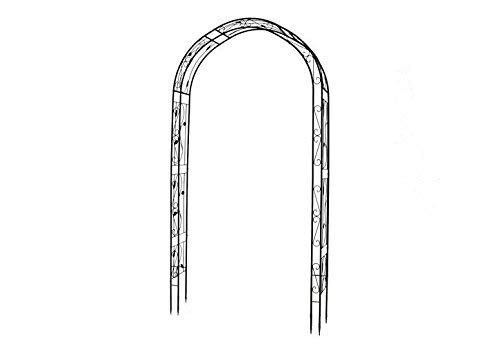 Rosenbogen Torbogen Rankhilfe Pergola Spalier Tor für Rosen Blumen Garten Terrasse Weinblatt-Design aus Metall 250 cm schwarz von Nexos Trading