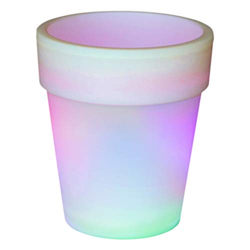 Solar Blumentopf Pflanzkübel mit 3 LED – 19 x 17 cm – Kunststoff weiß – mit Akku Wasserablauf Dämmerungssensor – Farbwechsel bunt Solar Blumentopf Pflanzkübel mit 3 LED – 19 x 17 cm – Kunststoff weiß – mit Akku Wasserablauf Dämmerungssensor – Farbwechsel bunt von Nexos Trading