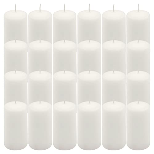 Stumpenkerze weiß Höhe 10 cm Ø 5 cm lange Brenndauer Rund-Kerze Säulenkerzen Kerzen-Deko Tafelkerzen Weihnachts-Kerzen Hochzeits-Deko (24) von Nexos Trading