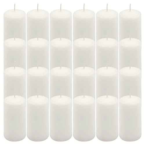 Stumpenkerze weiß Höhe 10 cm Ø 5 cm lange Brenndauer Rund-Kerze Säulenkerzen Kerzen-Deko Tafelkerzen Weihnachts-Kerzen Hochzeits-Deko (24) von Nexos Trading