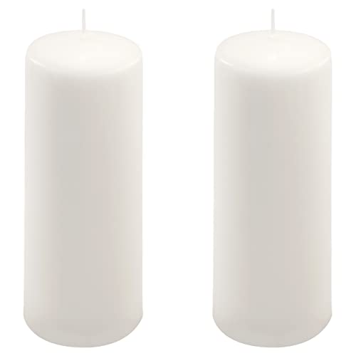 Stumpenkerze weiß Höhe 20 cm Ø 7,5 cm lange Brenndauer Rund-Kerze Säulenkerzen Kerzen-Deko Tafelkerzen Weihnachts-Kerzen Hochzeit Xmas (2) von Nexos Trading