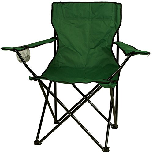 Nexos Angelstuhl Anglerstuhl Faltstuhl Campingstuhl Klappstuhl mit Armlehne und Getränkehalter praktisch robust leicht dunkelgrün von Nexos Trading