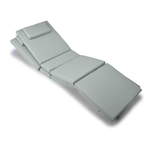 Nexos Divero Liegenauflage – 2er Set Auflagen Polster für Sonnenliege Gartenliege Holzliege Saunaliege – bequem hochwertig robust – grau von Nexos Trading