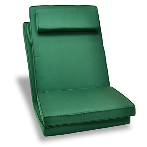 Nexos Divero Sitzauflage Stuhlkissen Sitzpolster 2er-Set für Gartenmöbel wie Hochlehner Gartenstuhl Campingstuhl Klappstuhl – bequem hochwertig robust - grün von Nexos