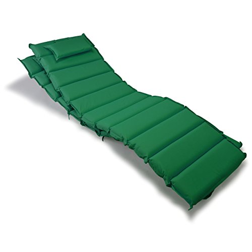 Nexos 2-er Set Liegen-Auflage Kopfkissen für Sauna Garten Terrasse aufrollbar dunkelgrün von Nexos