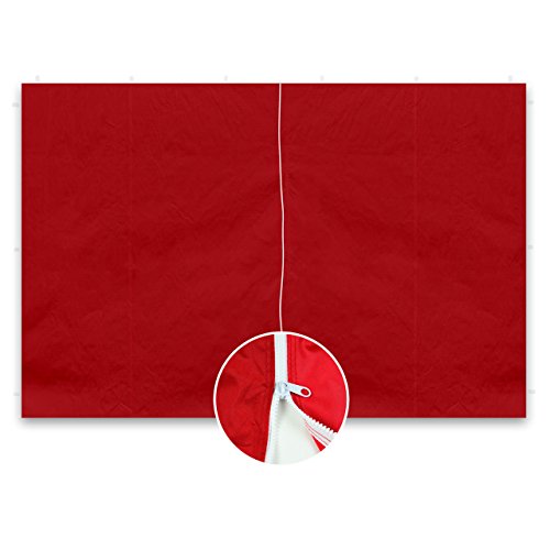 Nexos 2 Stück Seitenwände Seitenteile ohne Fenster mit Reißverschluss für Falt-Pavillon – 298 x 216 cm/PE 180 g/m² – hochwertig – Farbe wählbar (Rot) von Nexos Trading