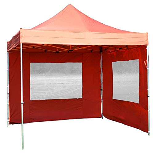 Nexos PROFI Faltpavillon Partyzelt Pavillon 3x3 m mit 2 Seitenteilen - hochwertige Ausführung - wasserdichtes Dach mit PVC-coating - 270 g/m² incl. Tragetasche und Zubehör – Farbe: terracotta von Nexos Trading