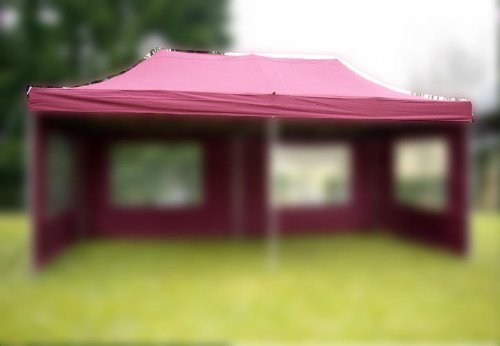 Nexos Pavillondach Ersatzdach Wechseldach für Profi Falt-Pavillon 3x6m - Dachplane 270g/m² PVC-Coating versiegelte Nähte wasserdicht – Farbe: Burgund von Nexos Trading