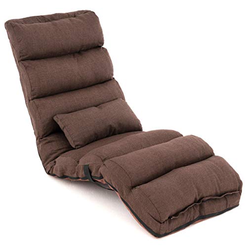 Nexos Trading Bodenstuhl faltbar 175x65x15 Floor Chair Meditation Chair Bodensessel Bodenliege Faules Sofa Meditationsstuhl braun Gästebett Einzelsofa Klappbett Relaxsessel von Nexos Trading