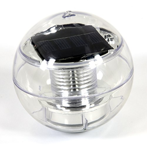 Nexos Trading Solar Schwimmkugel 2 LED mit Farbwechsel Solarlampe Kugel 11 x 11 x 11,5 cm Teichbeleuchtung Solarkugel Dekolicht Solarbeleuchtung von Nexos Trading