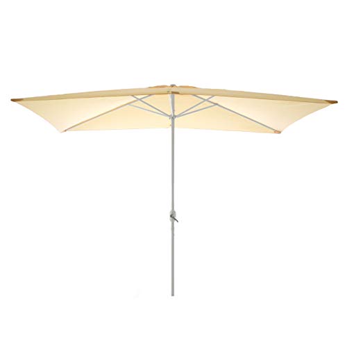 Nexos Sonnenschirm, beige, 200x300 cm quadratisch, Gestell Stahl, Bespannung Polyester, 6 kg von Nexos