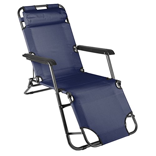 Nexos klappbare Sonnenliege Relaxliege Liegestuhl Klappliege Stahl (Blau) von Nexos