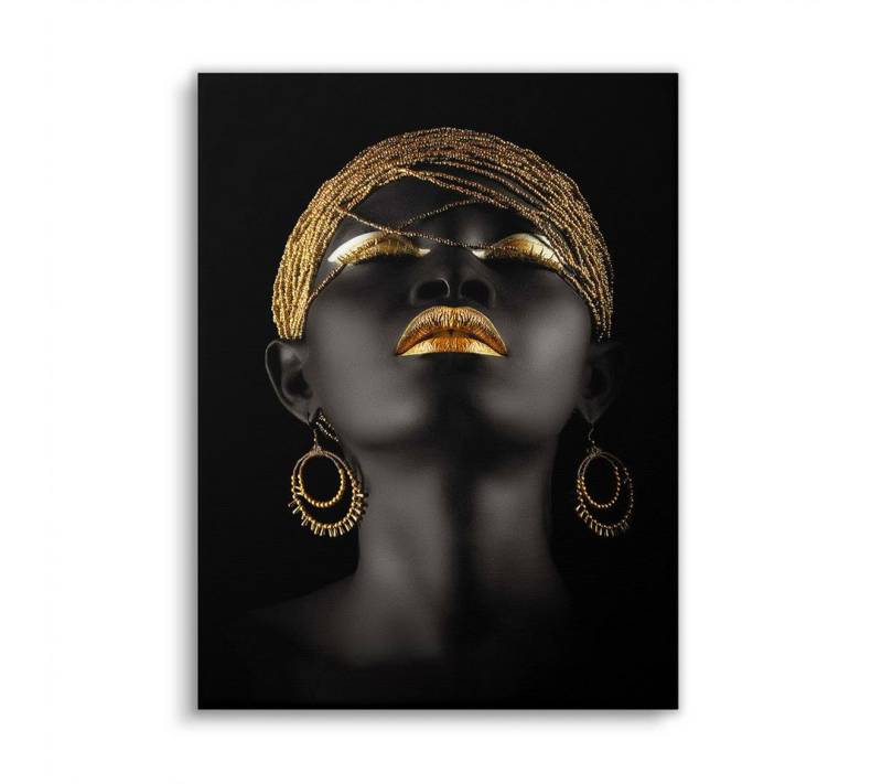 Next Level Canvas Wandbild African Woman - Gold, Exklusives Motiv in Schwarz-Gold von Next Level Canvas