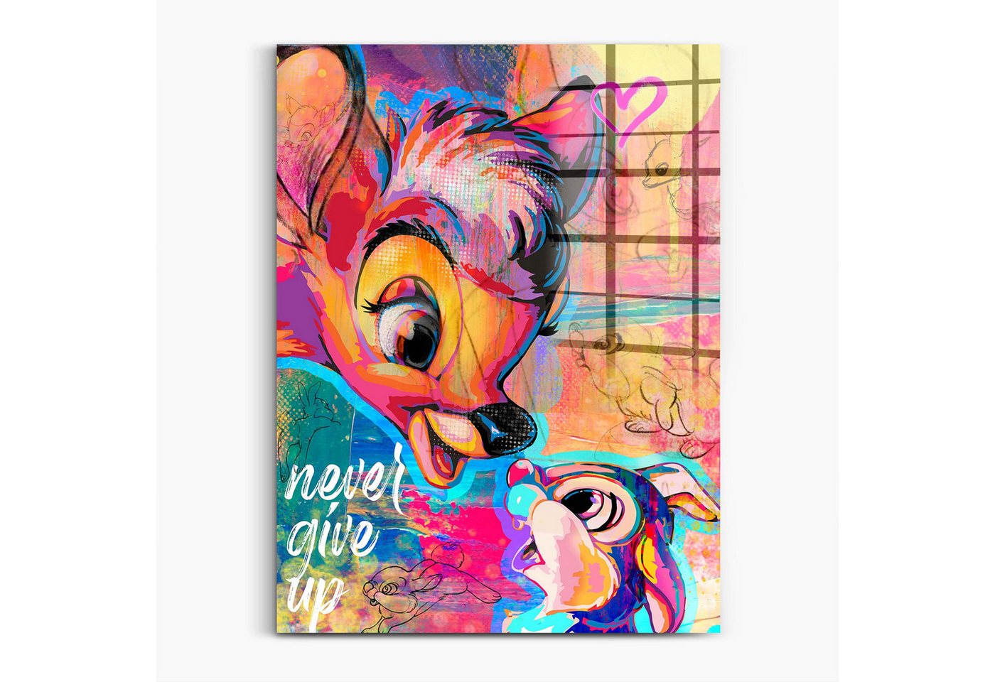 Next Level Canvas Wandbild Bambi Never Give Up, Motivierendes Bambi-Design Next Level Canvas Wandbild Bambi Never Give Up, Motivierendes Bambi-Design von Next Level Canvas