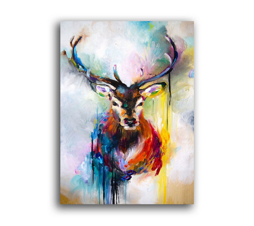 Next Level Canvas Wandbild Bunter Hirsch, Elegantes und dynamisches Design von Next Level Canvas
