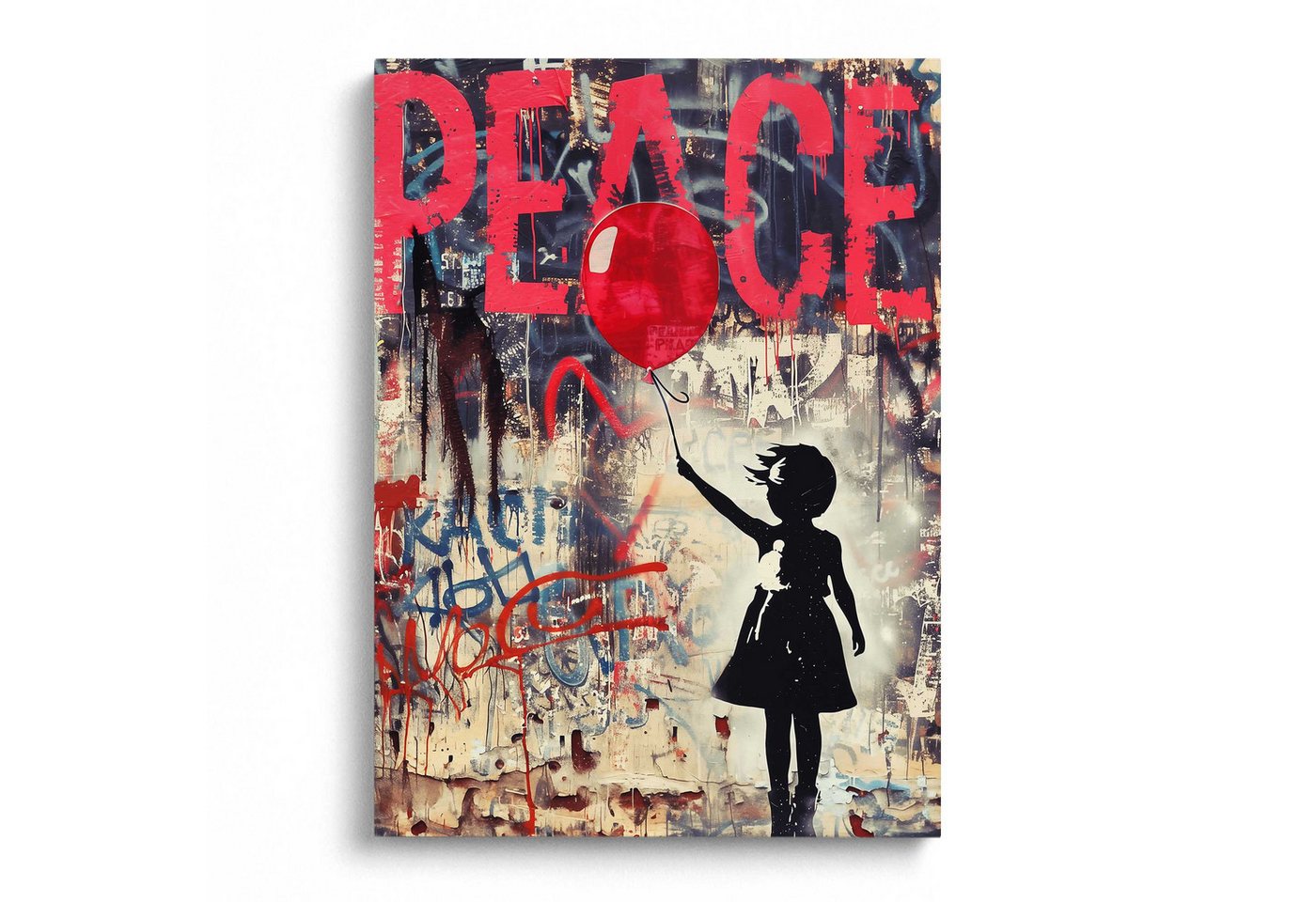 Next Level Canvas Wandbild Girl with Peace Banksy Next Level Canvas Wandbild Girl with Peace Banksy von Next Level Canvas