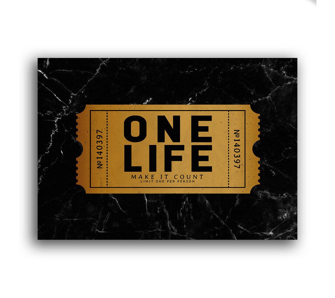 Next Level Canvas Wandbild ONE LIFE Ticket von Next Level Canvas