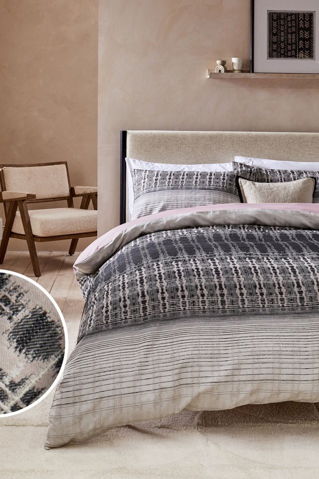 Bett-Set, Bettbezug und Kissenbezug mit Ikat-Jacquardmuster, Next, Bezug: Baumwolle von Next